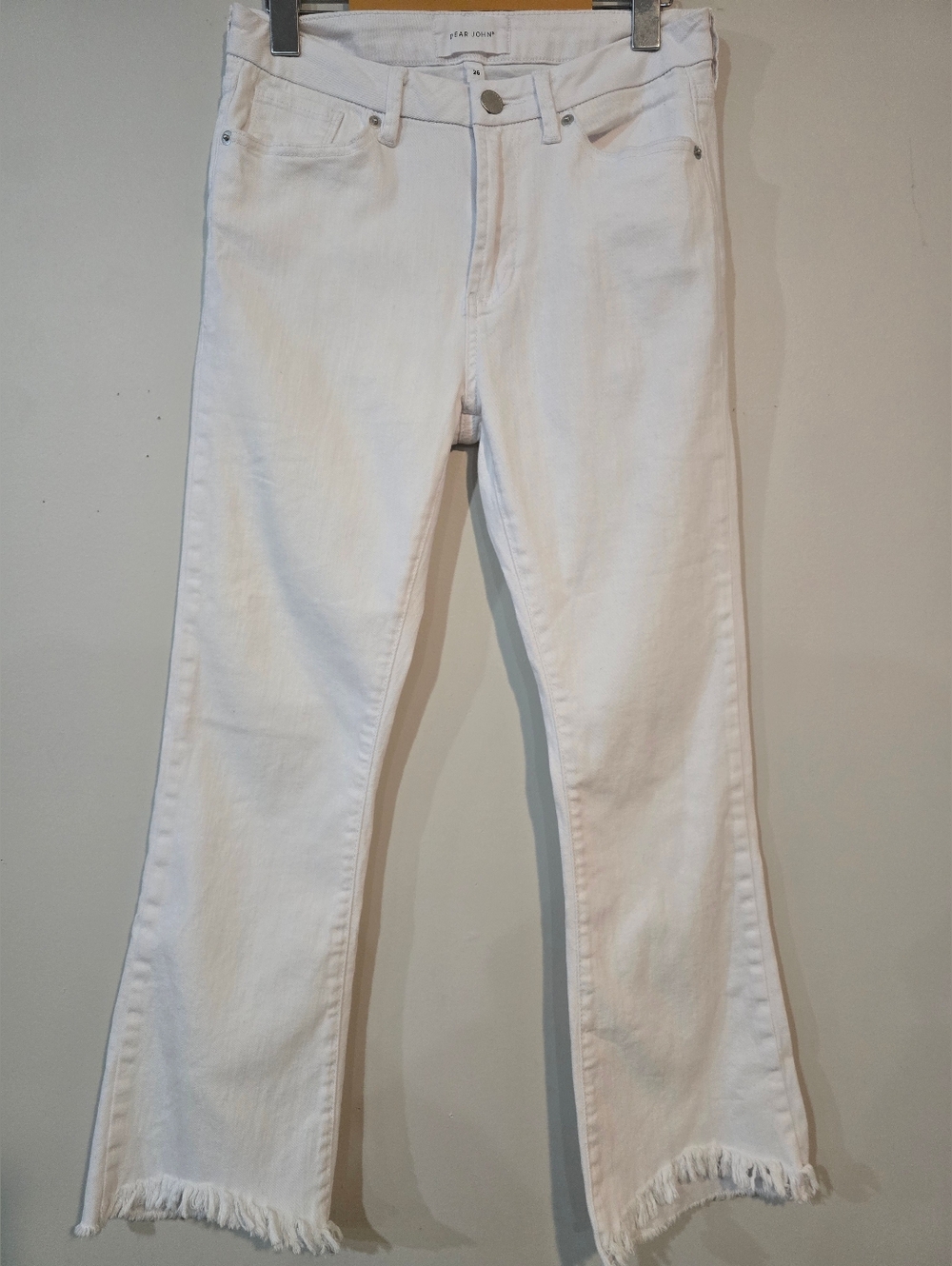 Dear John White Frayed Hem Cropped Jeans Size 26. Ladies.